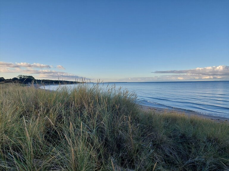 Vy över strand och hav